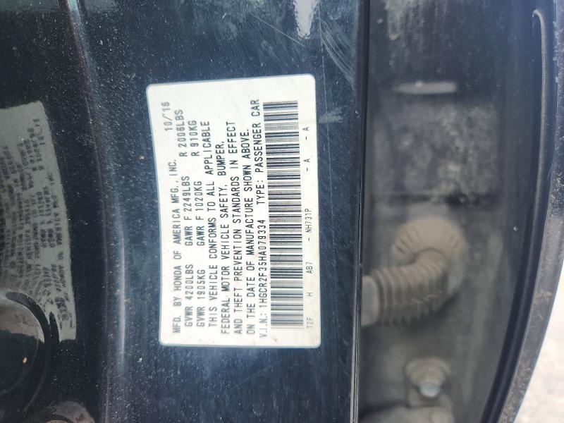 2017 Honda Accord მანქანა იყიდება აუქციონზე, vin: 1HGCR2F35HA079334, აუქციონის ნომერი: 58639496