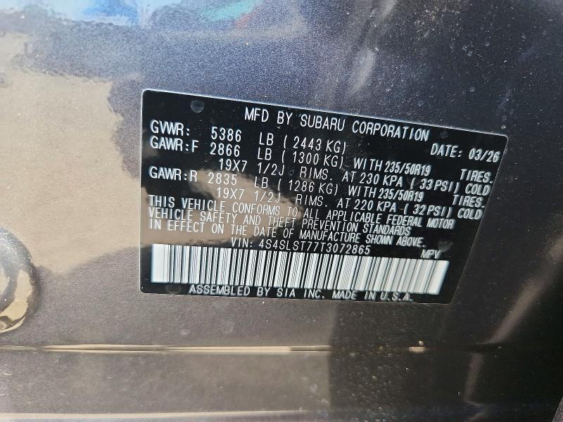 Aukcja sprzedaży 2026 Subaru Forester, vin: 4S4SLST77T3072865, numer aukcji: 55839306