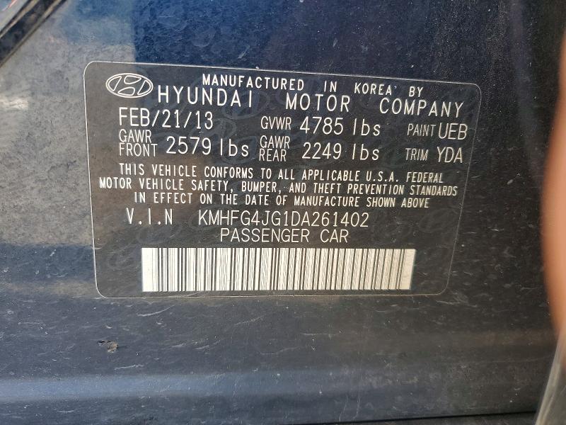 Продажа на аукционе авто 2013 Hyundai Azera, vin: KMHFG4JG1DA261402, номер лота: 58621936
