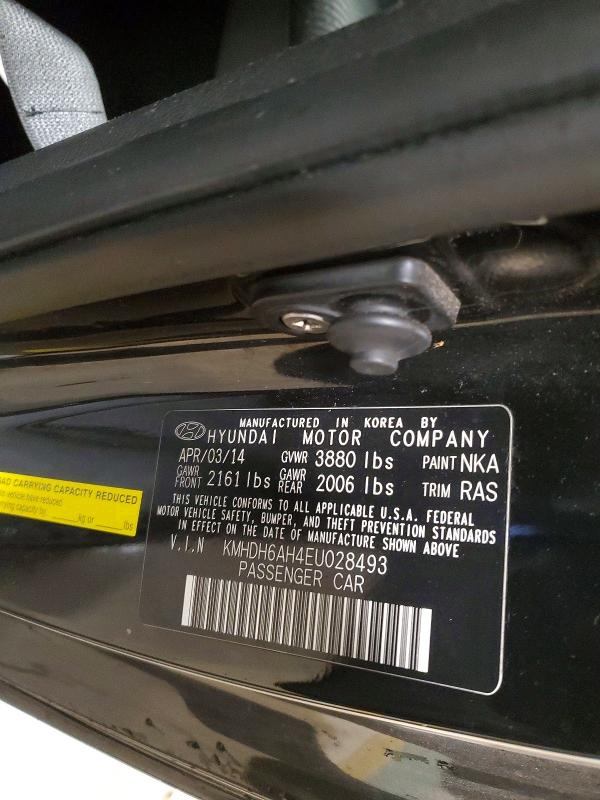 57254366 :رقم المزاد ، KMHDH6AH4EU028493 vin ، 2014 Hyundai Elantra Coupe مزاد بيع