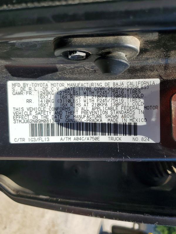 Продажа на аукционе авто 2009 Toyota Tacoma, vin: 3TMJU62N09M081340, номер лота: 56438696