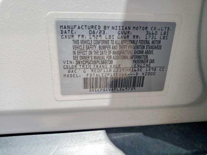 56704096 :رقم المزاد ، 3N1CP5CV8PL569739 vin ، 2023 Nissan Kicks مزاد بيع