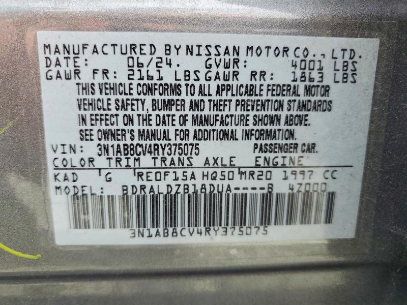 Aukcja sprzedaży 2024 Nissan Sentra, vin: 3N1AB8CV4RY375075, numer aukcji: 73344015