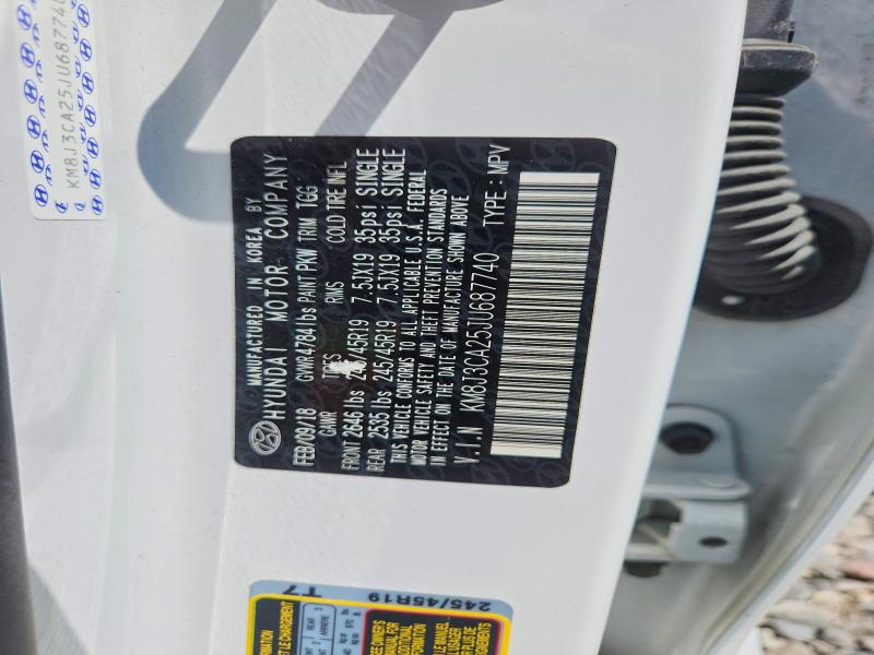2018 Hyundai Tucson მანქანა იყიდება აუქციონზე, vin: KM8J3CA25JU687740, აუქციონის ნომერი: 58898506