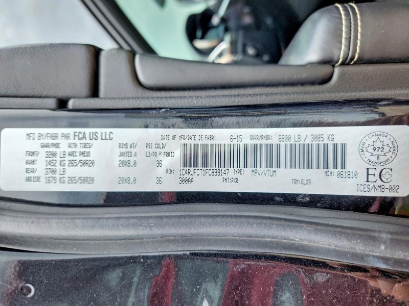 Продажа на аукционе авто 2015 Jeep Grand Cherokee, vin: 1C4RJFCT1FC899147, номер лота: 56801736