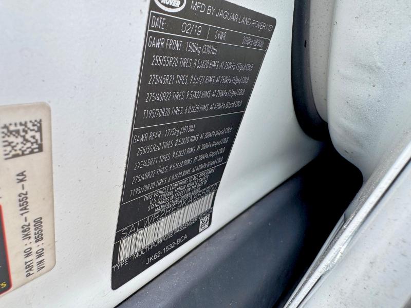 Продажа на аукционе авто 2019 Land Rover Range Rover Sport, vin: SALWR2RE9KA855800, номер лота: 58824646