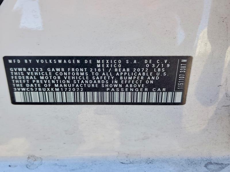 Продажа на аукционе авто 2019 Volkswagen Jetta, vin: 3VWC57BUXKM172072, номер лота: 56356456