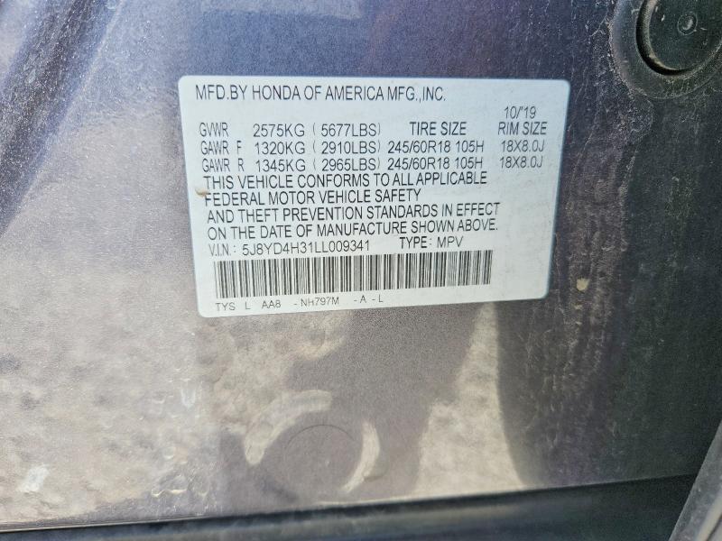 Auction sale of the 2020 Acura Mdx, vin: 5J8YD4H31LL009341, lot number: 55905446