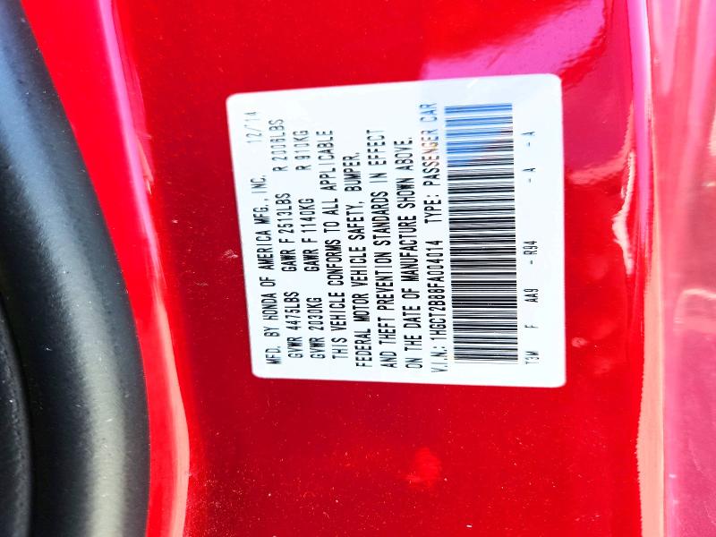 2015 Honda Accord მანქანა იყიდება აუქციონზე, vin: 1HGCT2B88FA004014, აუქციონის ნომერი: 57546496