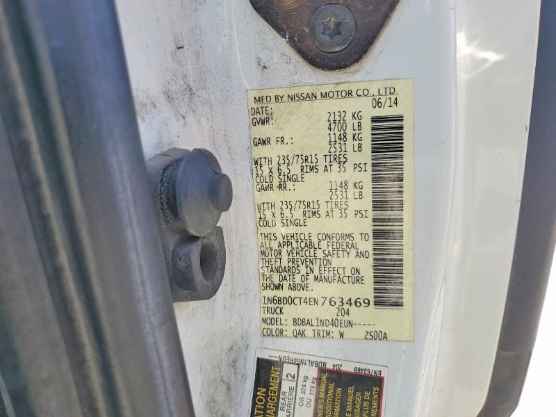 2014 Nissan Frontier მანქანა იყიდება აუქციონზე, vin: 1N6BD0CT4EN763469, აუქციონის ნომერი: 58442746