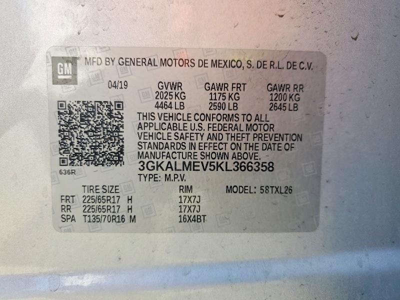 Продаж на аукціоні авто 2019 Gmc Terrain, vin: 3GKALMEV5KL366358, номер лоту: 59260736