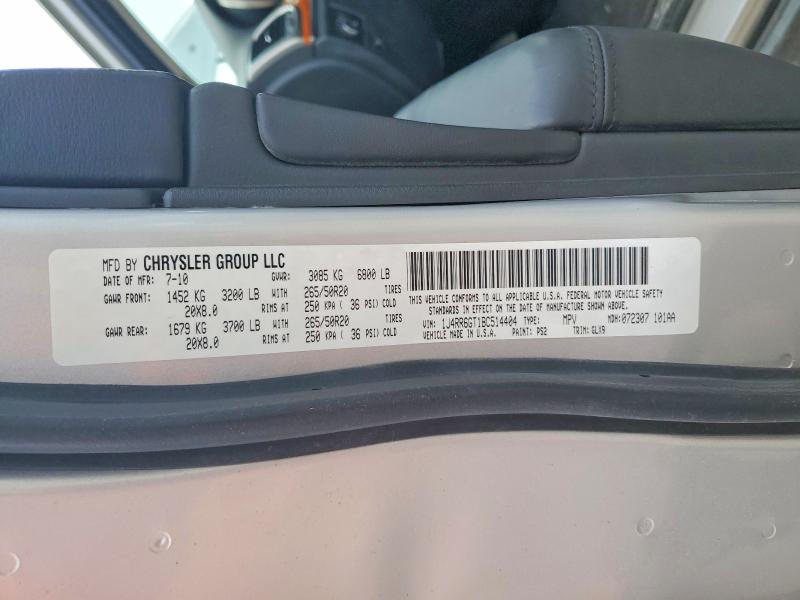 Продажа на аукционе авто 2011 Jeep Grand Cherokee, vin: 1J4RR6GT1BC514404, номер лота: 57937406