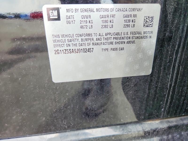 2018 Chevrolet Impala მანქანა იყიდება აუქციონზე, vin: 2G11Z5SA9J9102457, აუქციონის ნომერი: 56844566