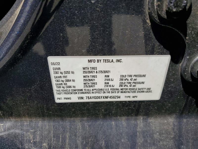 Aukcja sprzedaży 2022 Tesla Model Y, vin: 7SAYGDEFXNF456294, numer aukcji: 57730316