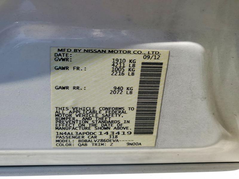 Продаж на аукціоні авто 2013 Nissan Altima, vin: 1N4AL3AP0DC143419, номер лоту: 56520656