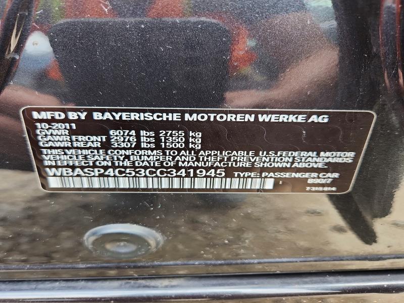 2012 Bmw 550 მანქანა იყიდება აუქციონზე, vin: WBASP4C53CC341945, აუქციონის ნომერი: 58742526