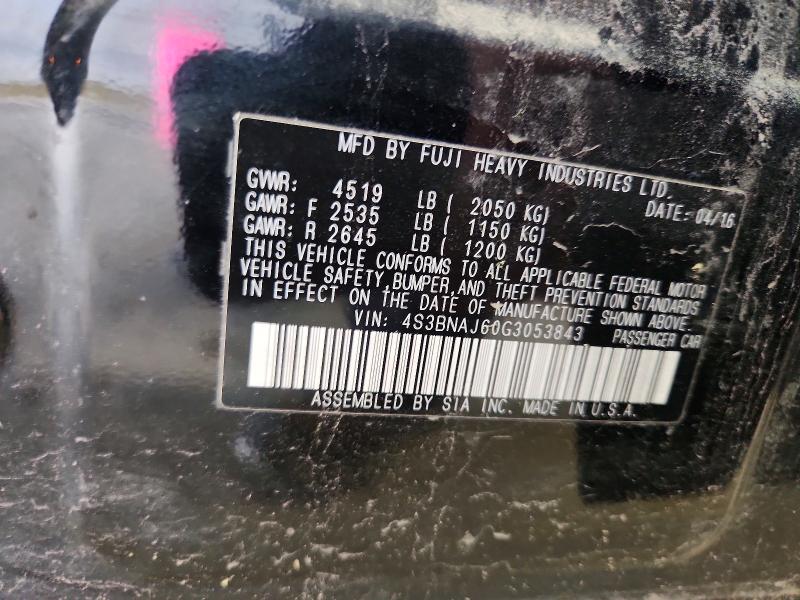 Aukcja sprzedaży 2016 Subaru Legacy, vin: 4S3BNAJ60G3053843, numer aukcji: 56955036