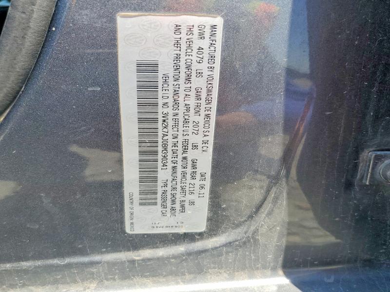 Aukcja sprzedaży 2011 Volkswagen Jetta, vin: 3VW2K7AJ0BM390341, numer aukcji: 59231696