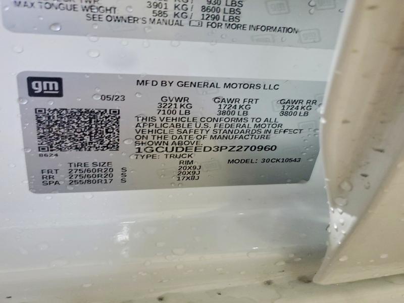 58082516 :رقم المزاد ، 1GCUDEED3PZ270960 vin ، 2023 Chevrolet Silverado مزاد بيع