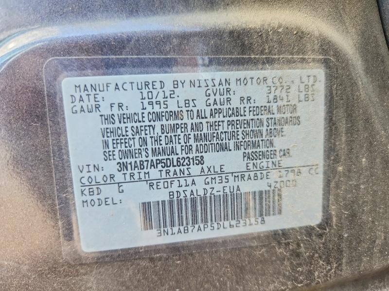 Aukcja sprzedaży 2013 Nissan Sentra, vin: 3N1AB7AP5DL623158, numer aukcji: 58974136