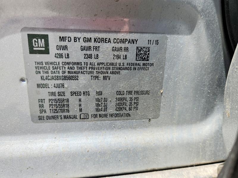 Продаж на аукціоні авто 2016 Buick Encore, vin: KL4CJASBXGB560552, номер лоту: 57474476
