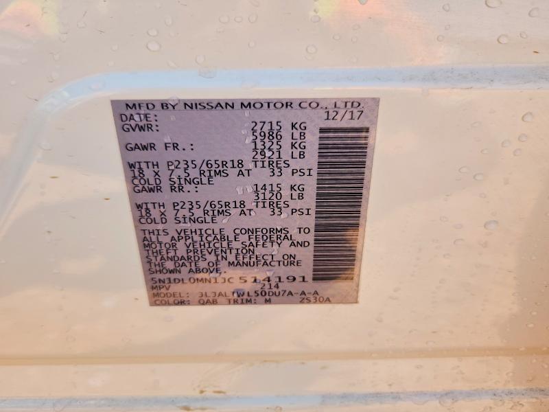 Aukcja sprzedaży 2018 Infiniti Qx60, vin: 5N1DL0MN1JC514191, numer aukcji: 55974996