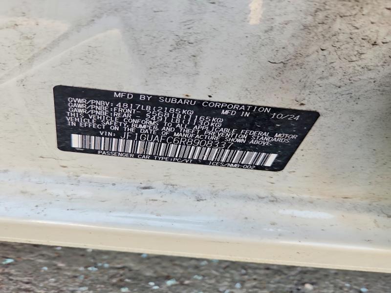 58561986 :رقم المزاد ، JF1GUAFC6R8908337 vin ، 2024 Subaru Impreza مزاد بيع