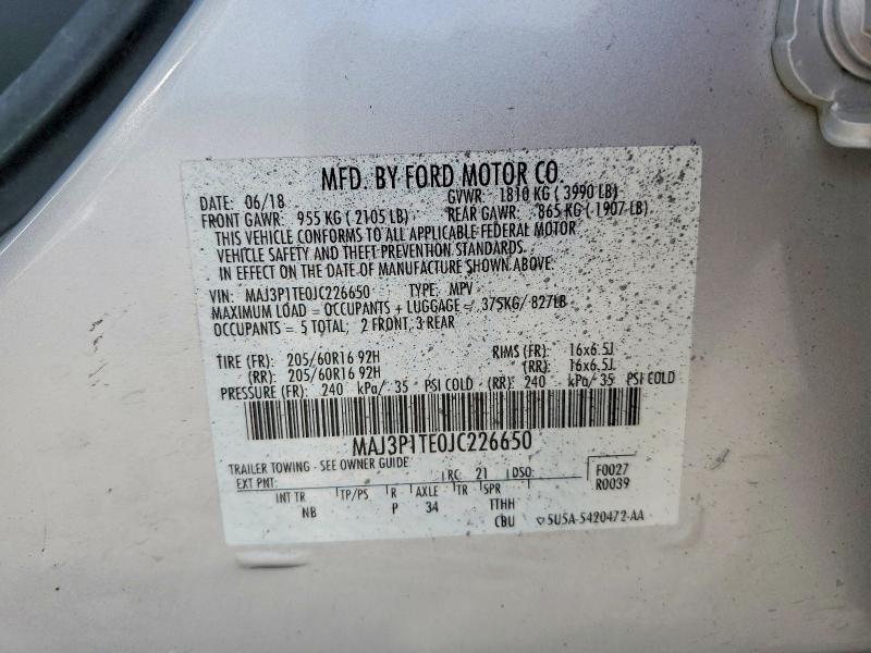Продаж на аукціоні авто 2018 Ford Ecosport, vin: MAJ3P1TE0JC226650, номер лоту: 56351416