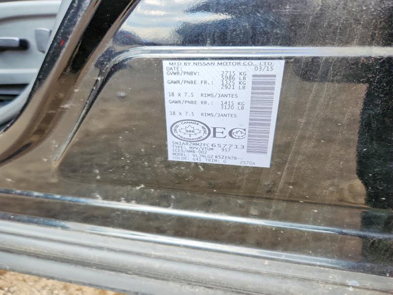 58276726 :رقم المزاد ، 5N1AR2MM2FC657713 vin ، 2015 Nissan Pathfinder مزاد بيع