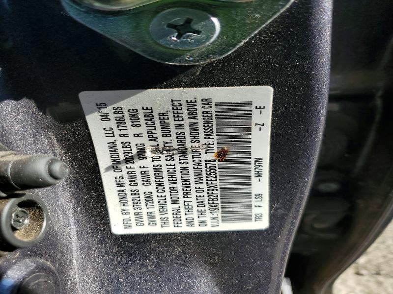 57442636 :رقم المزاد ، 19XFB2F9XFE255678 vin ، 2015 Honda Civic مزاد بيع