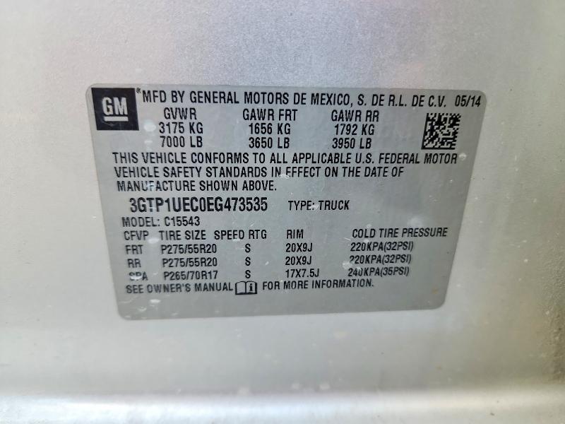 Aukcja sprzedaży 2014 Gmc Sierra, vin: 3GTP1UEC0EG473535, numer aukcji: 56669086