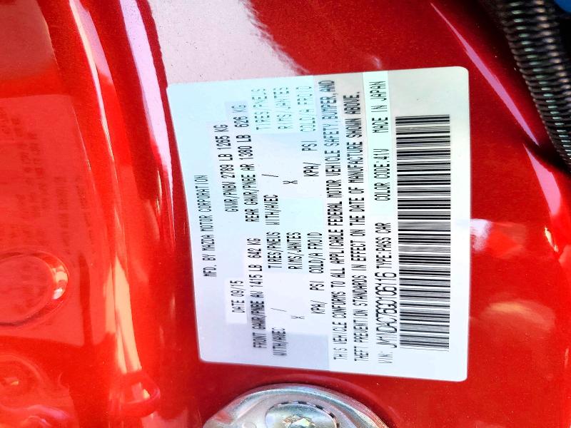 Продажа на аукционе авто 2016 Mazda Mx-5 Miata, vin: JM1NDAC76G0106116, номер лота: 58585466