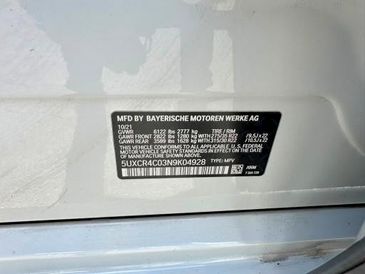 Продаж на аукціоні авто 2022 Bmw X5, vin: 5UXCR4C03N9K04928, номер лоту: 57120586