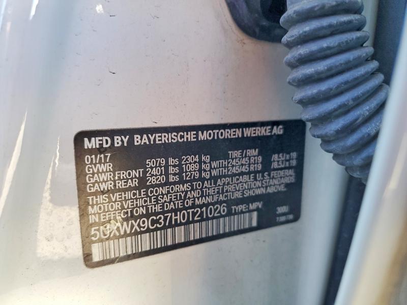 Продажа на аукционе авто 2017 Bmw X3, vin: 5UXWX9C37H0T21026, номер лота: 55749496