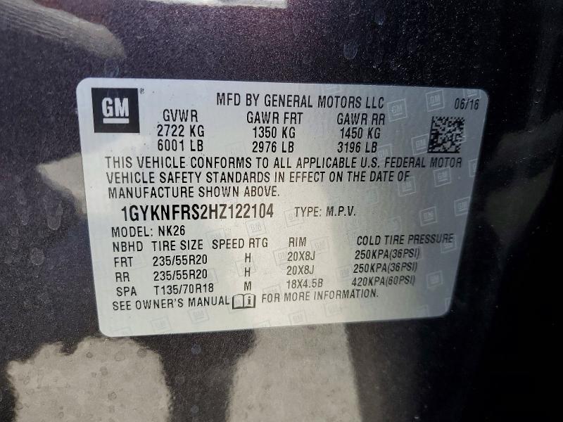 Aukcja sprzedaży 2017 Cadillac Xt5, vin: 1GYKNFRS2HZ122104, numer aukcji: 55942446