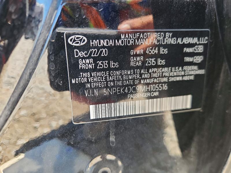 56158306 :رقم المزاد ، 5NPEK4JC9MH105516 vin ، 2021 Hyundai Sonata مزاد بيع