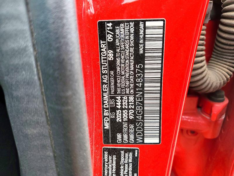 2014 Mercedes-benz Cla მანქანა იყიდება აუქციონზე, vin: WDDSJ4GB7EN148375, აუქციონის ნომერი: 58702126