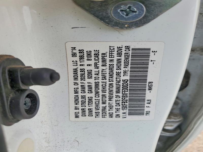 Продажа на аукционе авто 2015 Honda Civic, vin: 19XFB2F8XFE000245, номер лота: 56472586