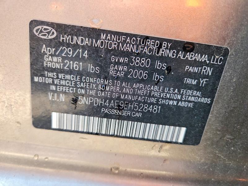 Aukcja sprzedaży 2014 Hyundai Elantra, vin: 5NPDH4AE9EH528481, numer aukcji: 53665556