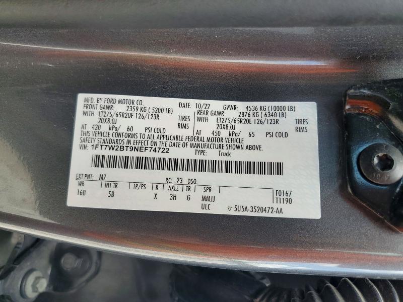 Продаж на аукціоні авто 2022 Ford F250, vin: 1FT7W2BT9NEF74722, номер лоту: 56444666