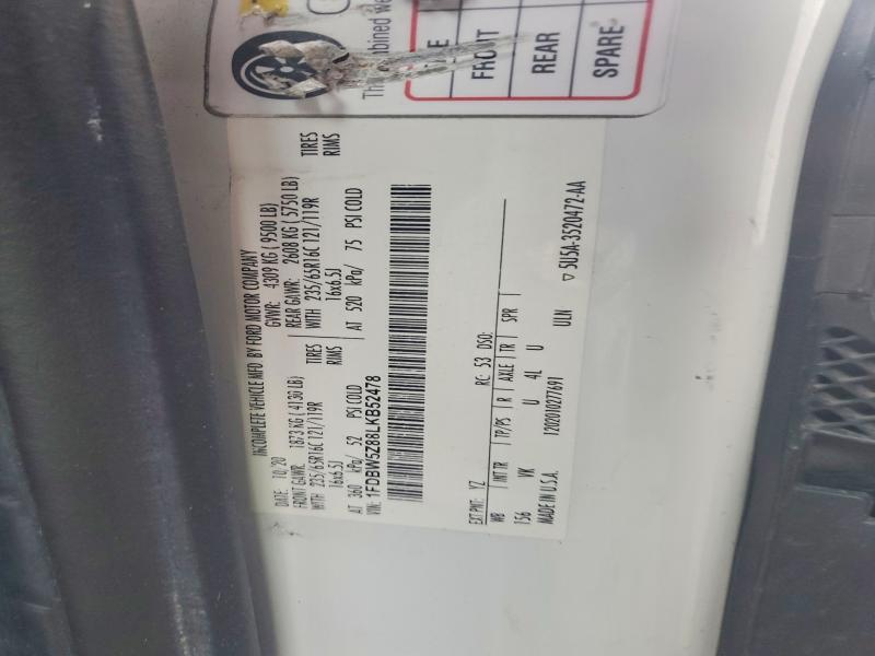 2020 Ford Transit მანქანა იყიდება აუქციონზე, vin: 1FDBW5Z88LKB52478, აუქციონის ნომერი: 55893416