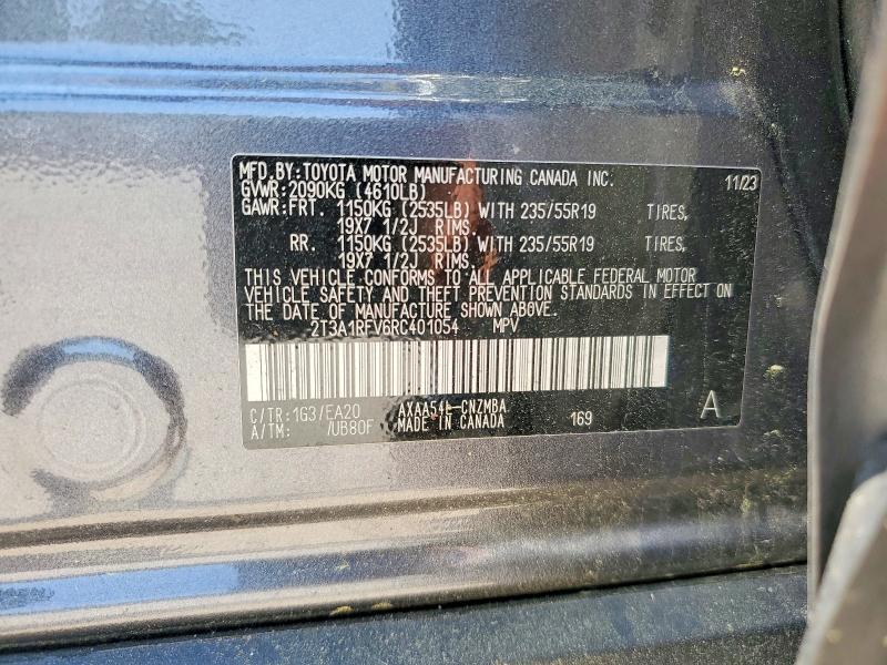 2024 Toyota Rav4 მანქანა იყიდება აუქციონზე, vin: 2T3A1RFV6RC401054, აუქციონის ნომერი: 59149316