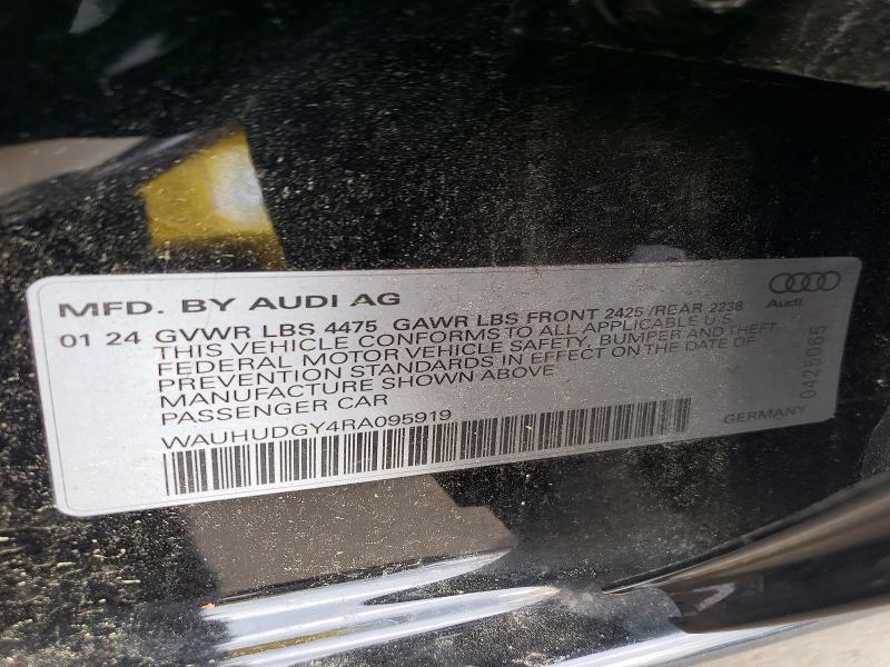 2024 Audi A3 მანქანა იყიდება აუქციონზე, vin: WAUHUDGY4RA095919, აუქციონის ნომერი: 56984626