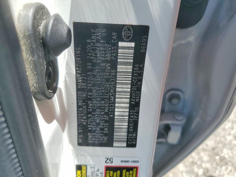 Продаж на аукціоні авто 2021 Toyota Camry, vin: 4T1S31AK5MU563786, номер лоту: 57755836