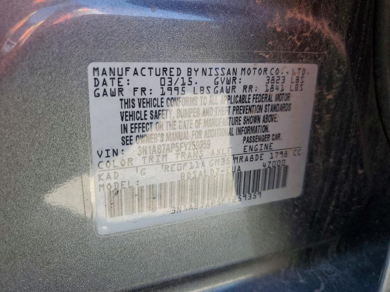 Продажа на аукционе авто 2015 Nissan Sentra, vin: 3N1AB7AP5FY259359, номер лота: 57051766