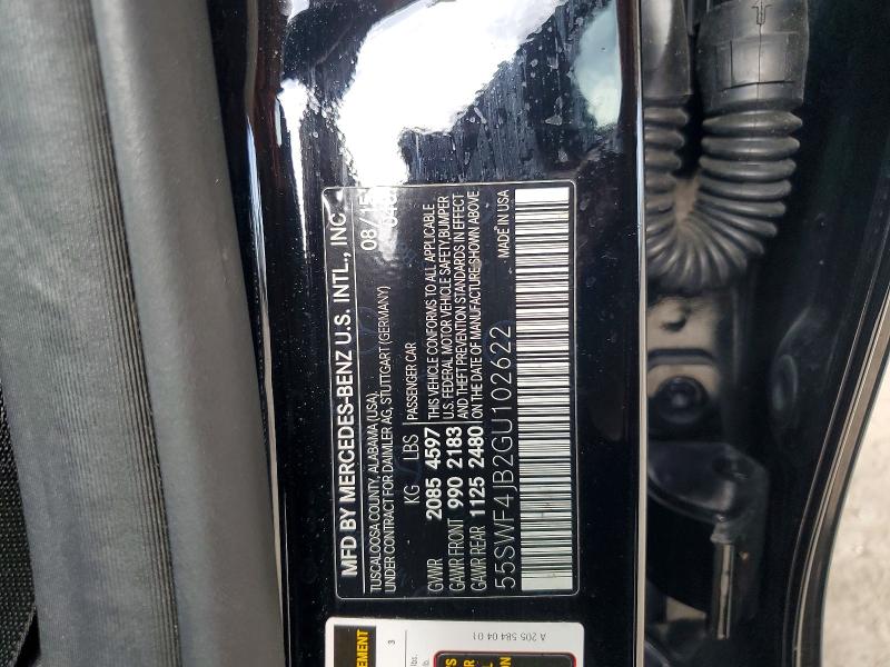 Aukcja sprzedaży 2016 Mercedes-benz C, vin: 55SWF4JB2GU102622, numer aukcji: 55411766