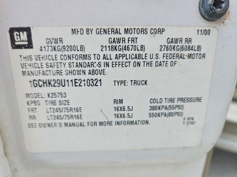 Продажа на аукционе авто 2001 Chevrolet Silverado, vin: 1GCHK29U11E210321, номер лота: 58437386