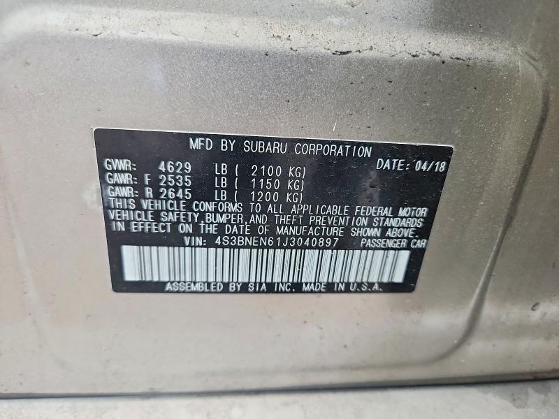 Продажа на аукционе авто 2018 Subaru Legacy, vin: 4S3BNEN61J3040897, номер лота: 57764996