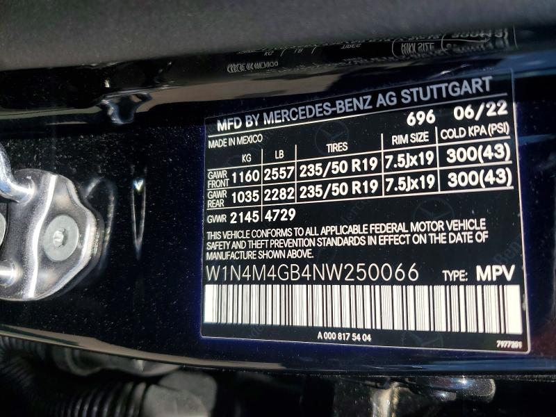 Aukcja sprzedaży 2022 Mercedes-benz Glb, vin: W1N4M4GB4NW250066, numer aukcji: 56352776