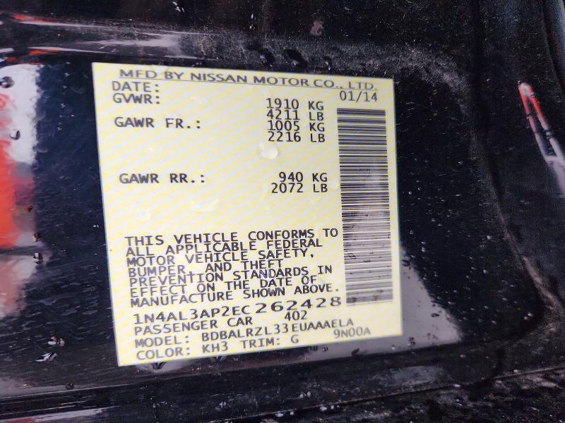 2014 Nissan Altima მანქანა იყიდება აუქციონზე, vin: 1N4AL3AP2EC262428, აუქციონის ნომერი: 58756196